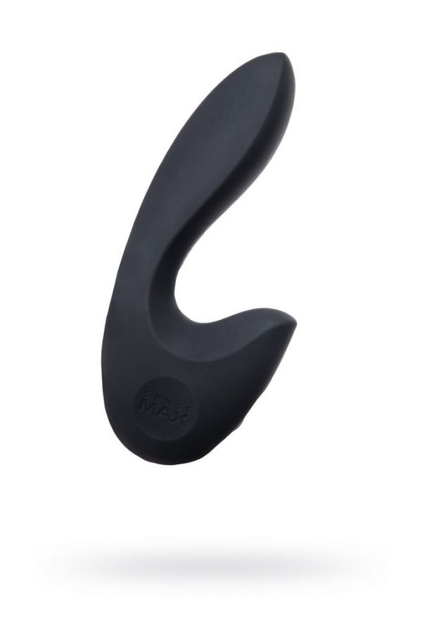 Нереалистичный вибратор Sense Max  , Силикон, Чёрный,16 см SVB
